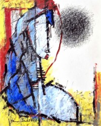 A. S. Rind, 22 x 28 Inch, Mixed Media On Paper, Figurative Painting, AC-ASR-762